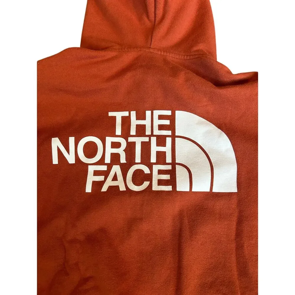 The North Face Men’s Small Rust Orange Full Zip Hoodie Logo Sweatshirt